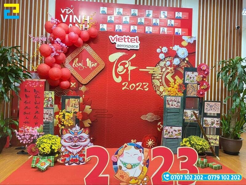 Trang Tri Tet Van Phong Backdrop 3