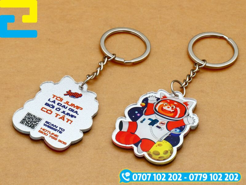 Móc khóa mica sử dụng công nghệ in UV