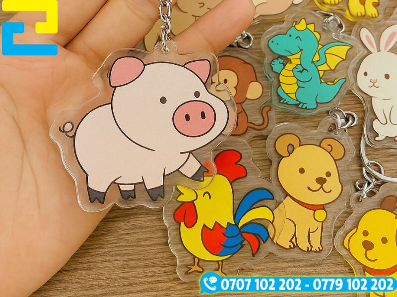 Moc Khoa 12 Con Giap Chat Lieu Mica