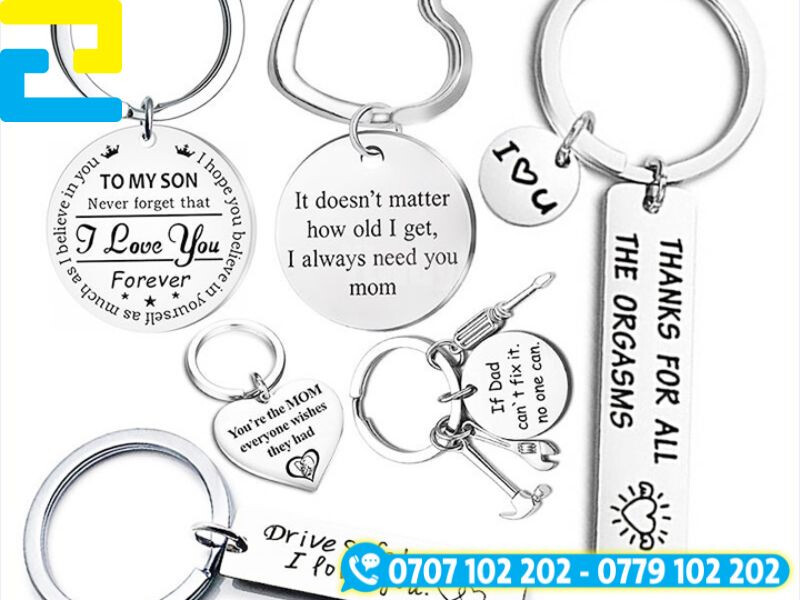 Móc khóa inox khắc laser