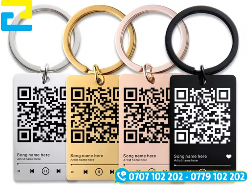 Móc khóa inox sử dụng công nghệ in UV