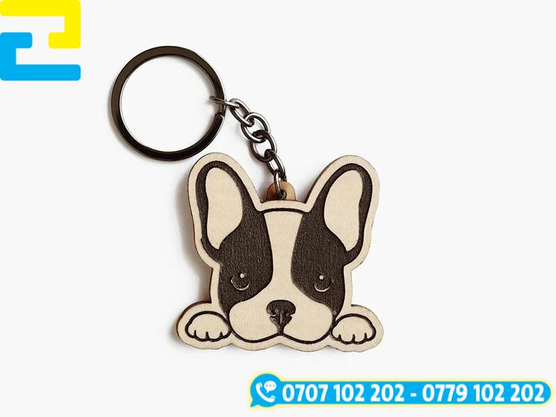 Móc khóa gỗ khắc laser