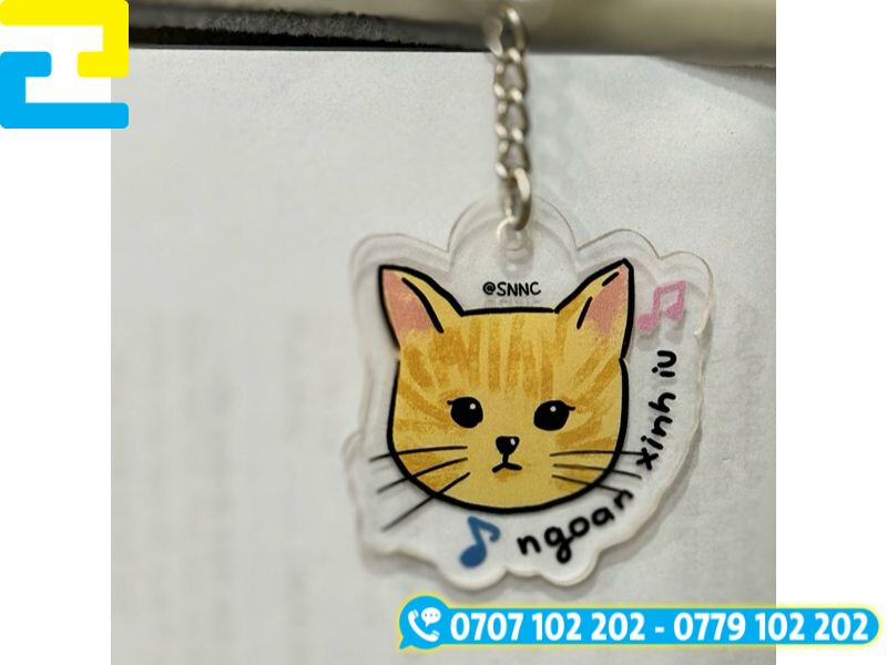 Móc khóa thú cưng chất liệu mica