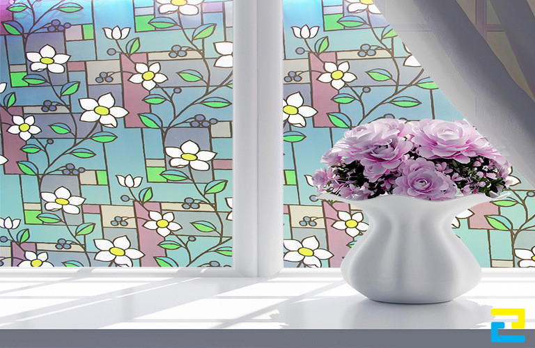 Mẫu in Decal mờ sặc sỡ với nhiều hoạ tiết khối và hoa