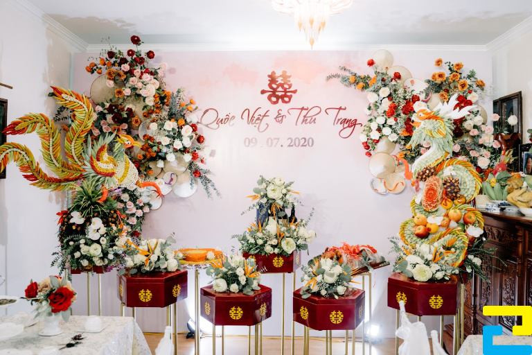 Các mẫu backdrop check in đẹp cho tiệc cưới