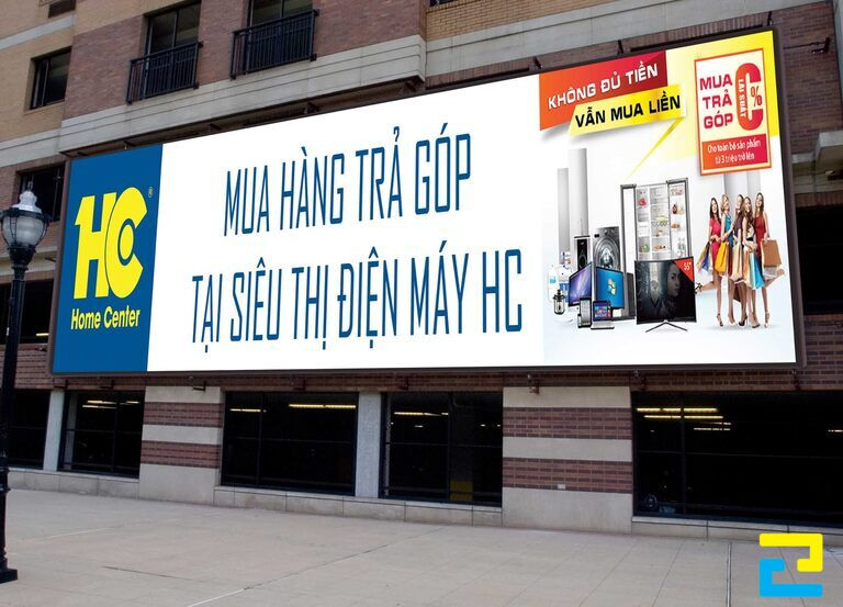 Mẫu băng rôn treo ngoài trời truyền tải chương trình khuyến mãi của siêu thị điện máy