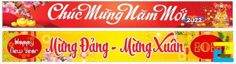 Mẫu in băng rôn Mừng Đảng Mừng Xuân, Chúc Mừng Năm Mới