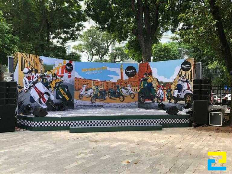 Backdrop bạt Hiflex 2 da sử dụng trong chương trình triển lãm xe