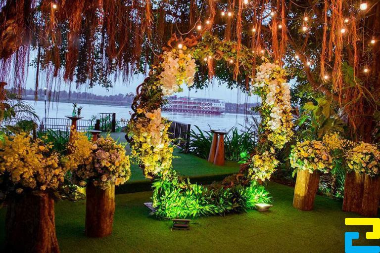 Backdrop làm từ cây, gỗ