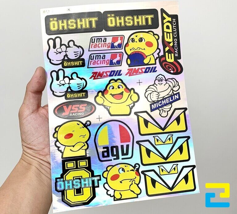 Mẫu in đề can crom nhãn dán sticker