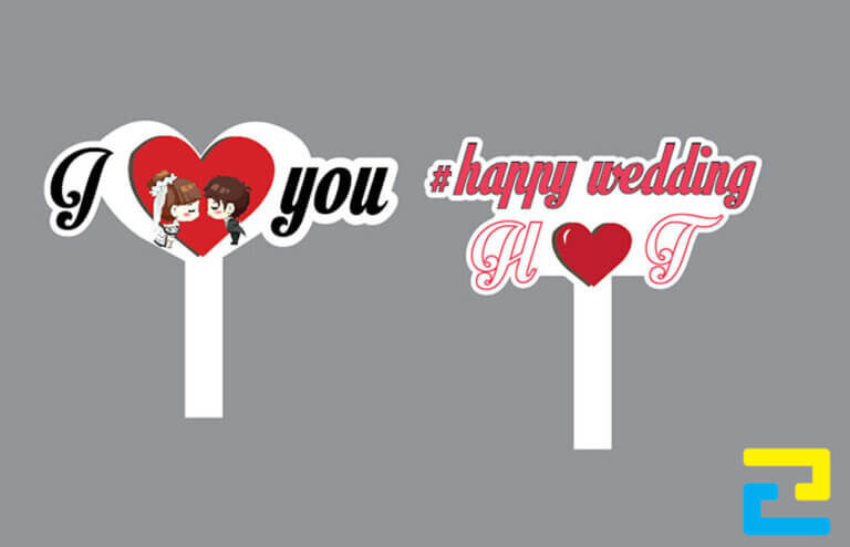 Mẫu Hashtag cầm tay đám cưới đơn giản, ý nghĩa