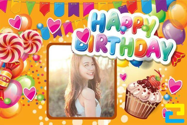 Mẫu phông bạt sinh nhật cho bạn nữ dễ thương