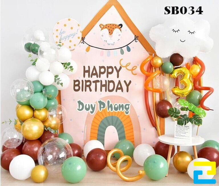 Mẫu phông nền sinh nhật Decal dán tường