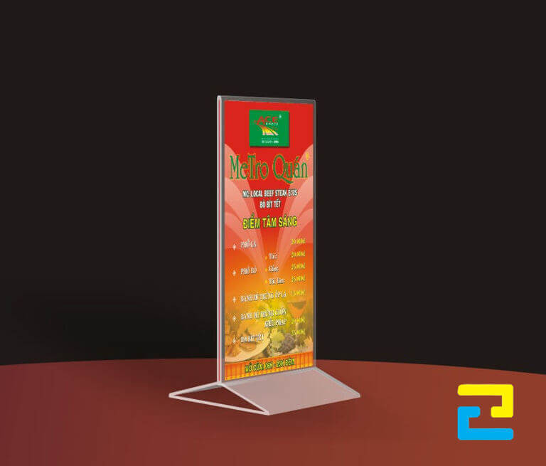 In Standee Chan Tam Giac Co Dinh