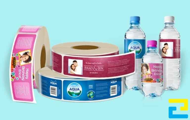 Mẫu tem decal cuộn dán chai nước