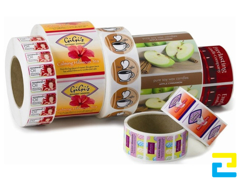 Mẫu in tem decal cuộn đa dạng kích thước để dán sản phẩm