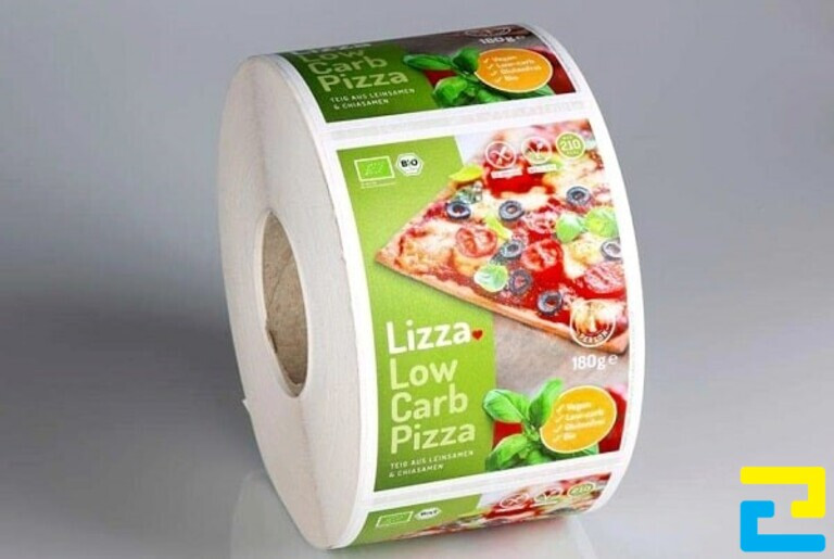 Mẫu in decal dạng cuộn dán hộp pizza