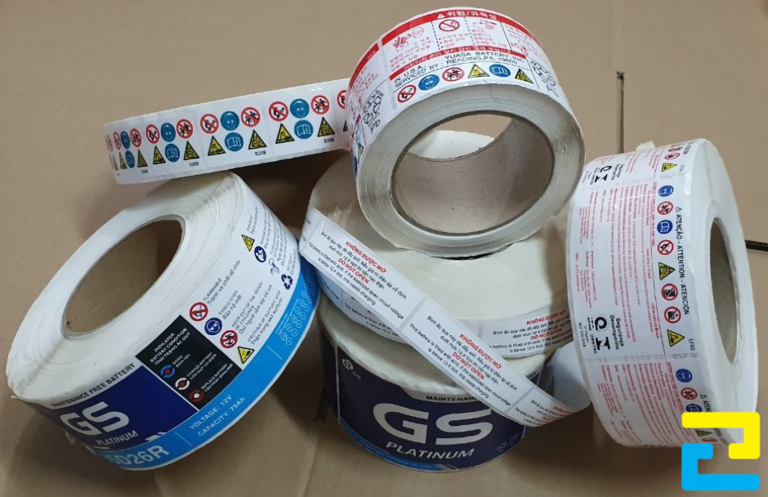 In nhãn cuộn có thể dán lên hầu hết mọi bề mặt