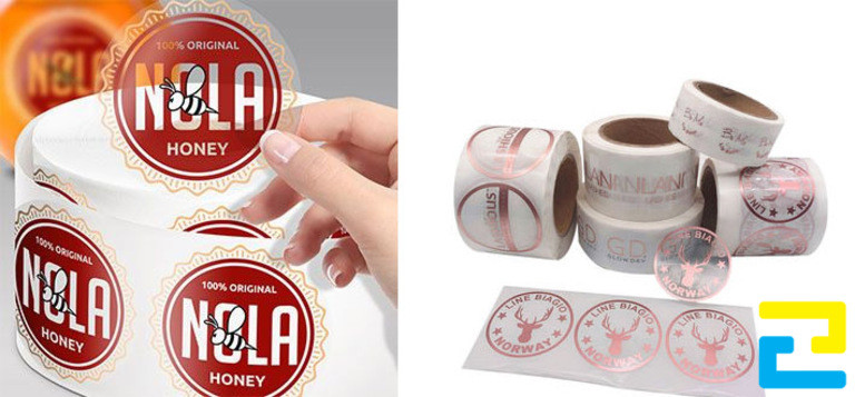Mẫu tem cuộn decal trong dán mật ong