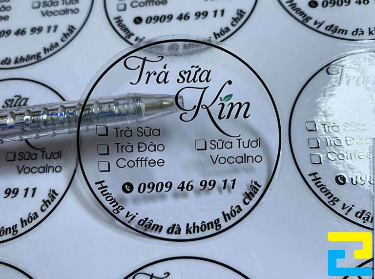In Tem Nhãn Decal Chống Nước Cho Trà Sữa