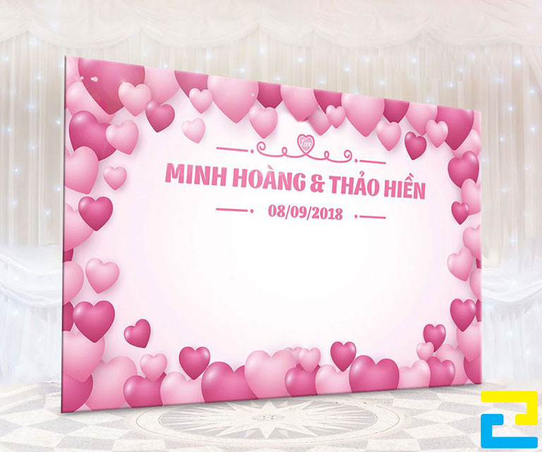 Phông Nền Chụp ảnh đám Cưới Màu Hồng