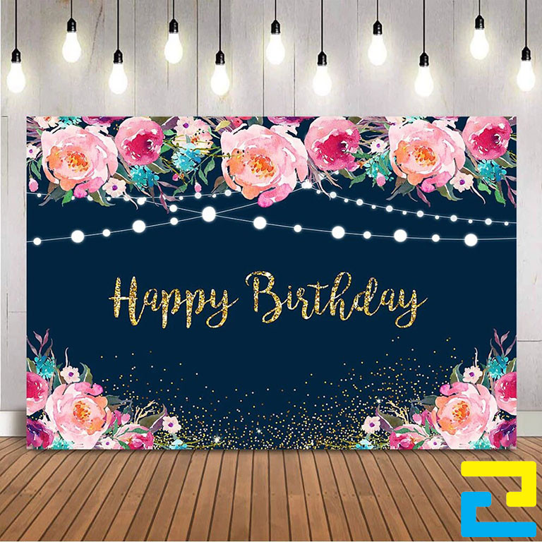 Phông Nền Chụp ảnh Sinh Nhật Xanh Dương đậm