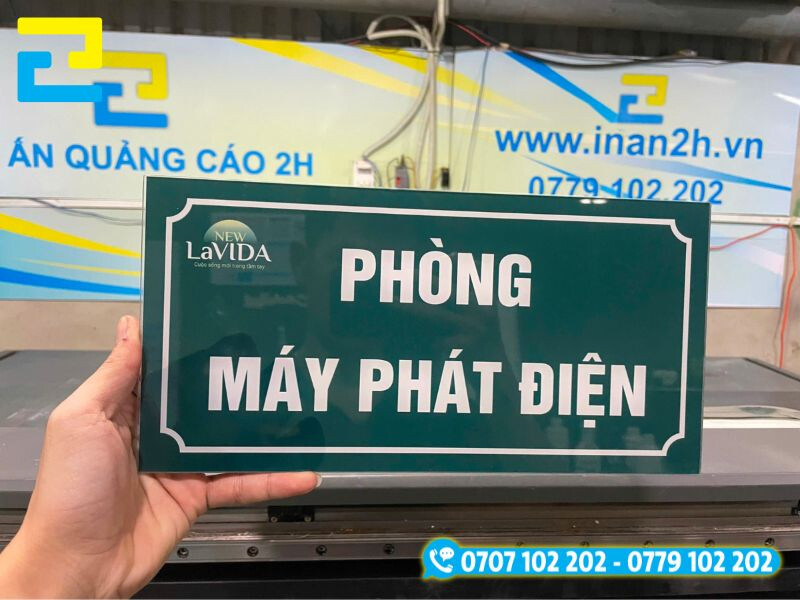 Biển phòng máy phát điện mica in uv